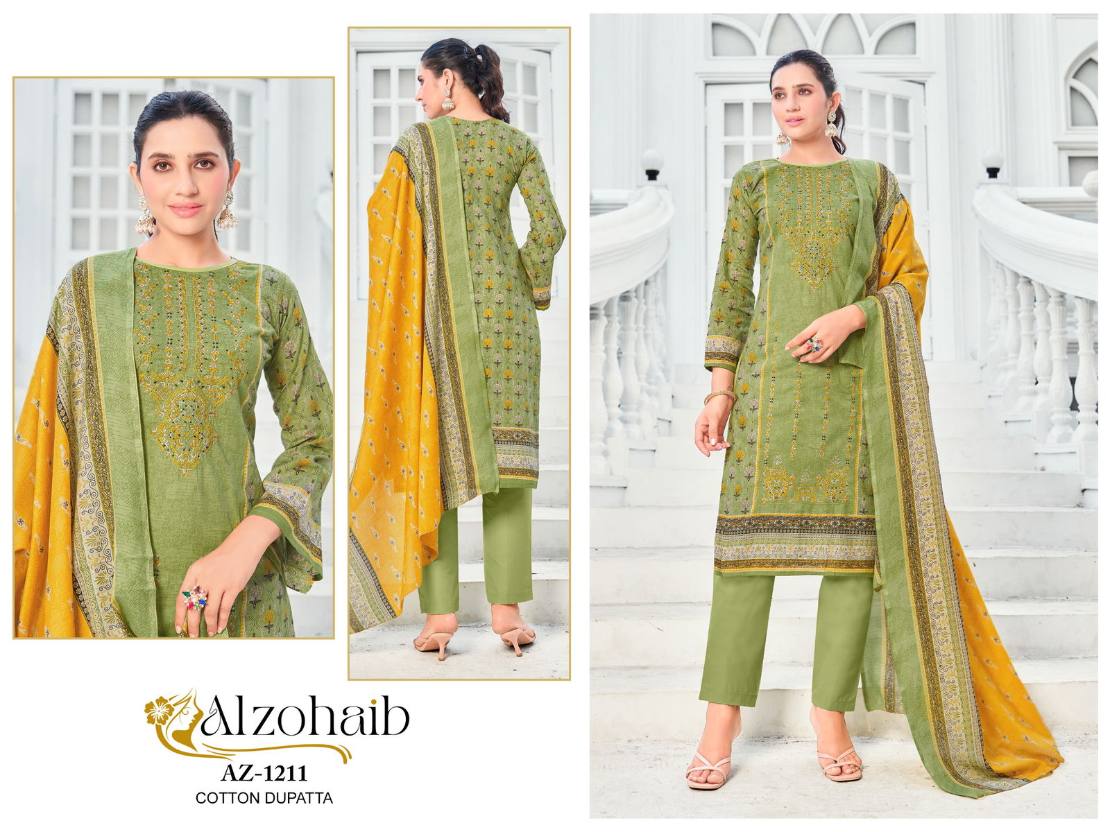 Ruaab Vol 1 By Alzohaib Cotton Dupatta Pakistani Salwar Suits Wholesale Online
